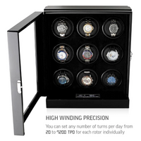 Seconds - Sydney Watch Winder Box for 9 Watches in Black