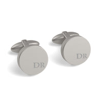 Initials Engraved Round Cufflinks