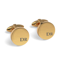 Initials Engraved Round Cufflinks