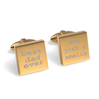 Best Dad Ever with Love Engraved Square Cufflinks