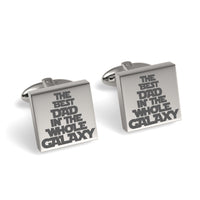 Best Dad in the Galaxy Engraved Cufflinks