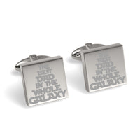 Best Dad in the Galaxy Engraved Cufflinks