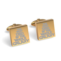 Best Dad in the Galaxy Engraved Cufflinks