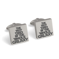 Best Dad in the Galaxy Engraved Cufflinks