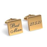 Best Man Wedding Date Engraved Square Cufflinks