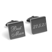 Best Man Wedding Date Engraved Square Cufflinks