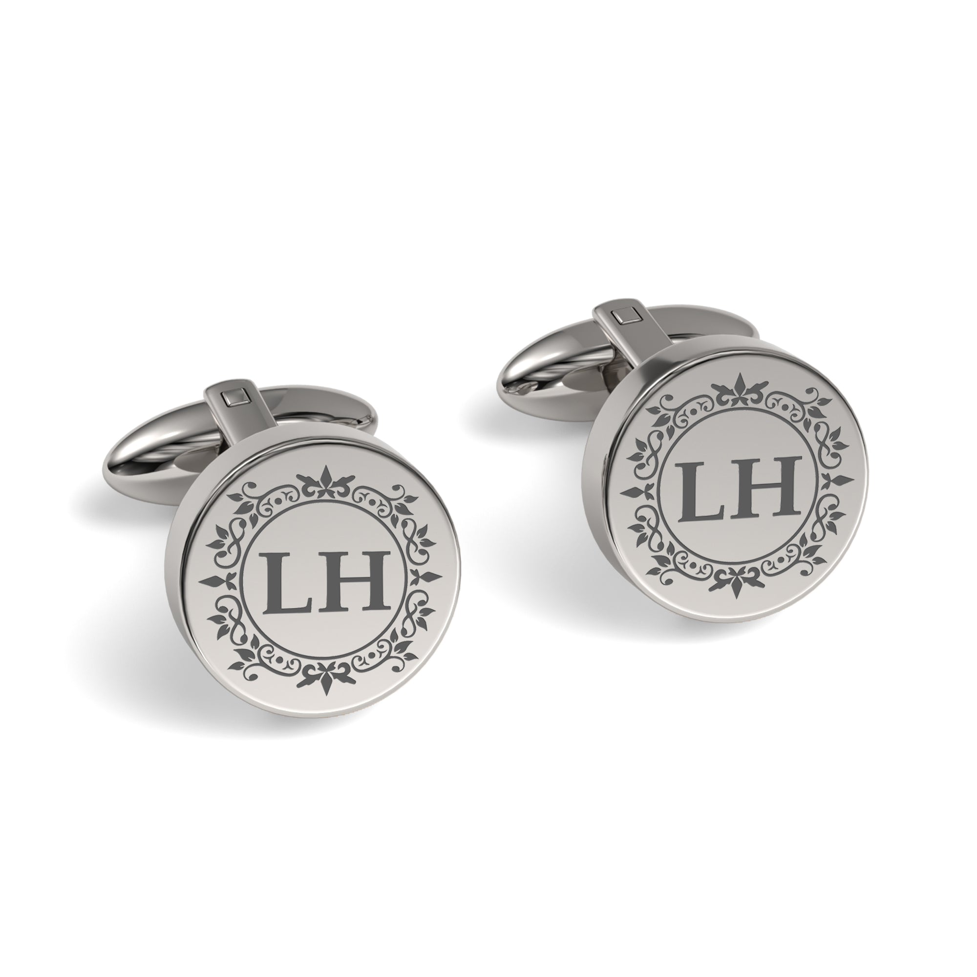 Elegant Engraved Initials Cufflinks