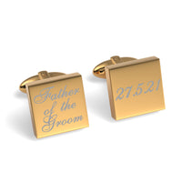 Father of the Groom Wedding Date Engraved Square Cufflinks