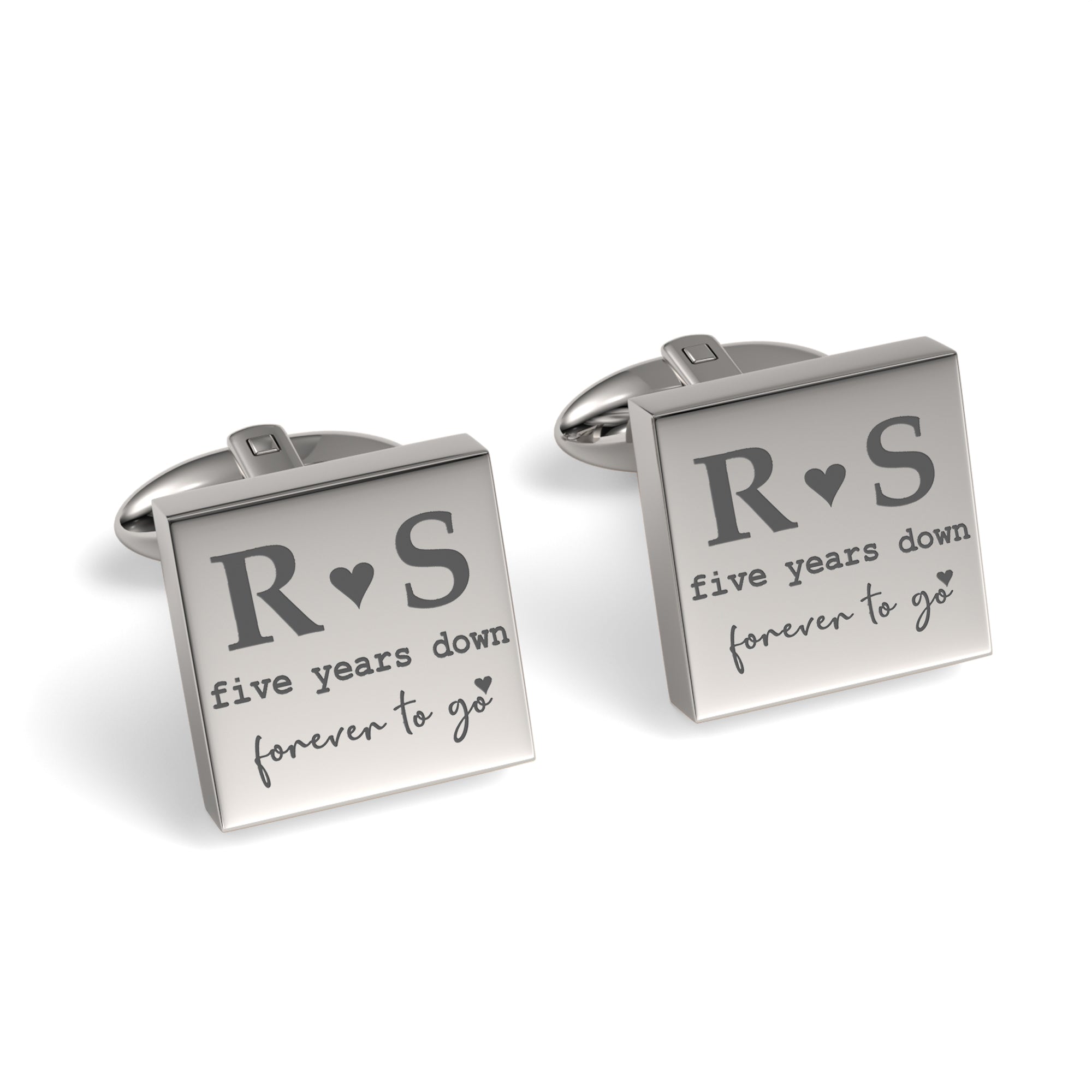 Five Years Down Forever to Go Engraved Cufflinks