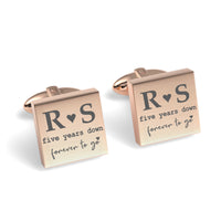 Five Years Down Forever to Go Engraved Cufflinks