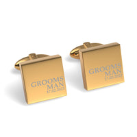 Groomsman & Date Engraved Wedding Square Cufflinks