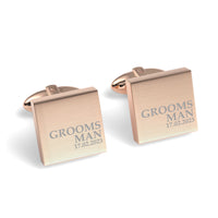 Groomsman & Date Engraved Wedding Square Cufflinks