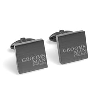 Groomsman & Date Engraved Wedding Square Cufflinks