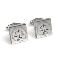 Lawyer's Initials and Legal Maxims Engraved Cufflinks