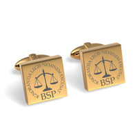 Lawyer's Initials and Legal Maxims Engraved Cufflinks