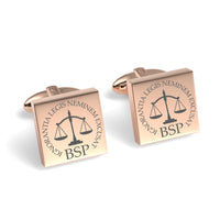 Lawyer's Initials and Legal Maxims Engraved Cufflinks