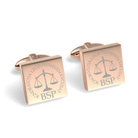 Lawyer's Initials and Legal Maxims Engraved Cufflinks