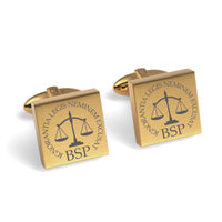 Lawyer's Initials and Legal Maxims Engraved Cufflinks