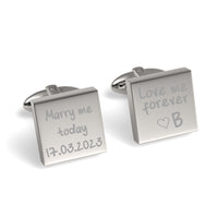 Own Handwriting Custom Engraved Square Cufflinks