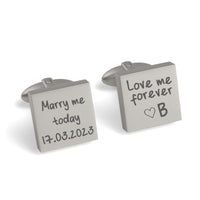 Own Handwriting Custom Engraved Square Cufflinks