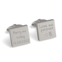 Own Handwriting Custom Engraved Square Cufflinks