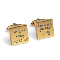 Own Handwriting Custom Engraved Square Cufflinks