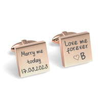 Own Handwriting Custom Engraved Square Cufflinks