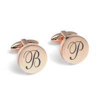 Large Initials Engraved Round Cufflinks