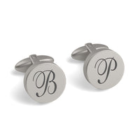 Large Initials Engraved Round Cufflinks