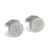 Large Initials Engraved Round Cufflinks