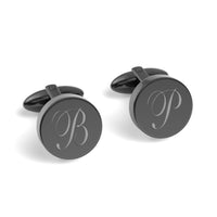 Large Initials Engraved Round Cufflinks