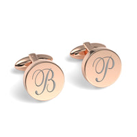 Large Initials Engraved Round Cufflinks