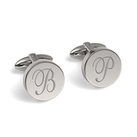 Large Initials Engraved Round Cufflinks