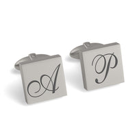 Large Initials Engraved Square Cufflinks