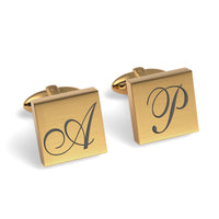 Large Initials Engraved Square Cufflinks