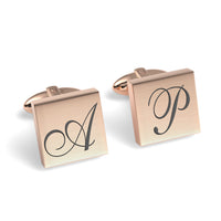 Large Initials Engraved Square Cufflinks