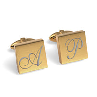 Large Initials Engraved Square Cufflinks