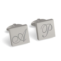 Large Initials Engraved Square Cufflinks