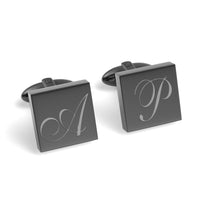 Large Initials Engraved Square Cufflinks