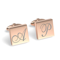 Large Initials Engraved Square Cufflinks