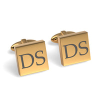 Two Initials Engraved Square Cufflinks