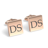 Two Initials Engraved Square Cufflinks