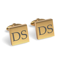 Two Initials Engraved Square Cufflinks