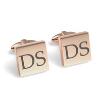 Two Initials Engraved Square Cufflinks