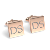 Two Initials Engraved Square Cufflinks