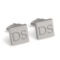 Two Initials Engraved Square Cufflinks