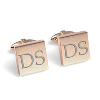 Two Initials Engraved Square Cufflinks