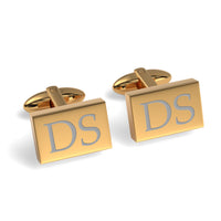 Two Initials Engraved Rectangle Cufflinks