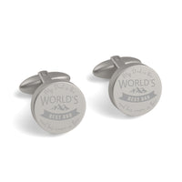 World Best Dad Engraved Cufflinks