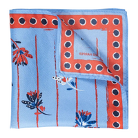 Blue Floriana Print Pocket Square